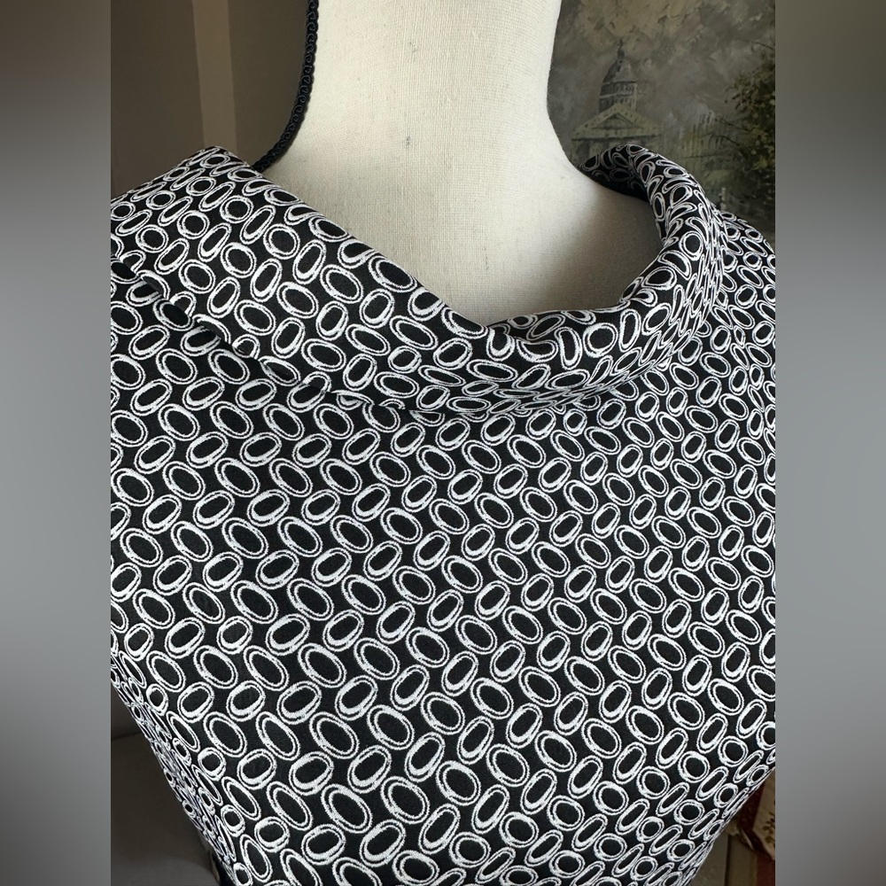 Donna Ricco Black and White Sleeveless Midi Sheath Dress - Picture 4 of 13